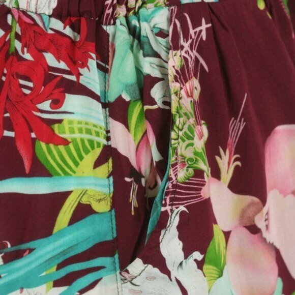 Koa Boutique Women's Small Red Green Tropical Floral Spaghetti Strap Jumpsuit - Picture 6 of 7